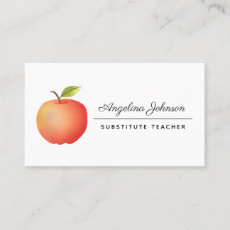 Carte De Visite Enseignant Professionnel Fruit de Pomme Rouge