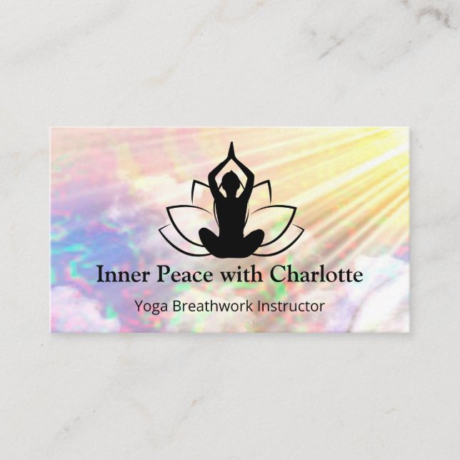 Carte De Visite Enseignant Yoga Lotus Reiki Coach Vie (Devant)