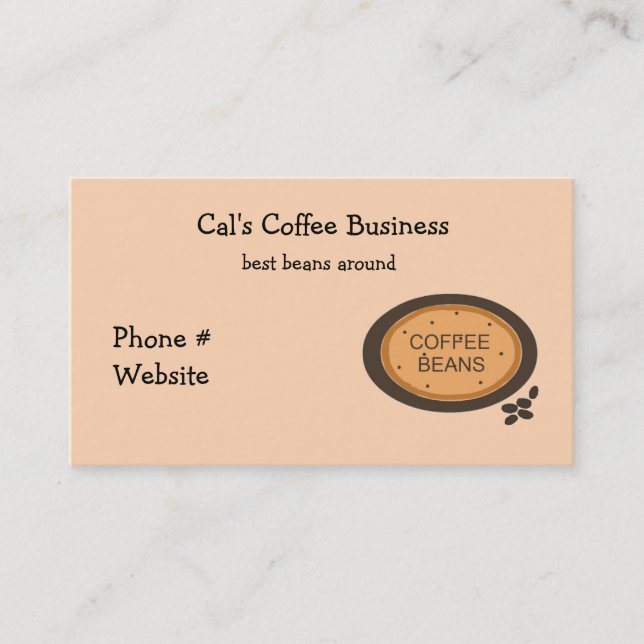 Carte De Visite Enseigne Café en Orange et Marron (Devant)