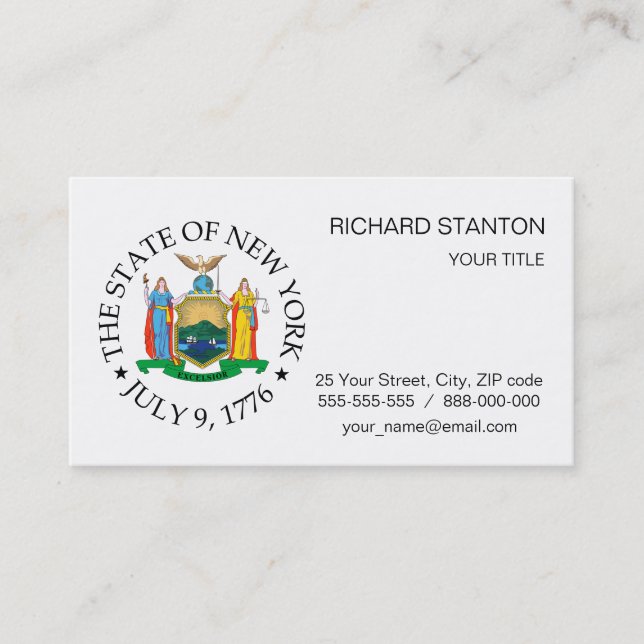 Carte De Visite enseigne de New York (Devant)
