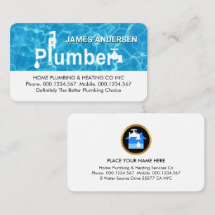 Carte De Visite Enseigne de plombier spécial surface de l'eau