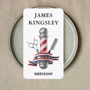 Carte De Visite Enseigne de salon de coiffure moderne pour barbier