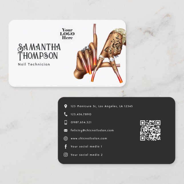 Carte De Visite Enseigne de salon de manucure LA Branding (Devant / Derrière)
