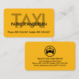 Carte De Visite Enseigne de taxi jaune minimaliste simple