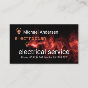 Carte De Visite Enseigne Électricien Prise Électrique Rouge