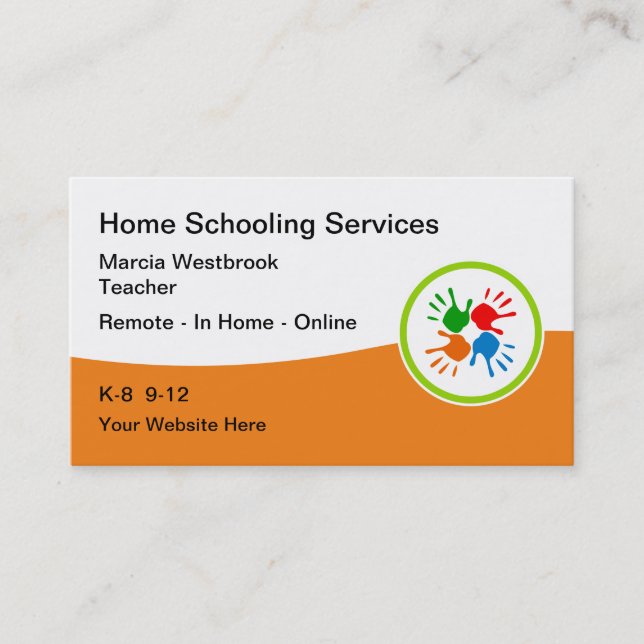 Carte De Visite Enseignement à domicile Tutorat éducatif (Devant)