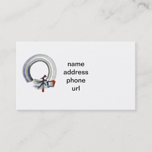 Carte De Visite Enso, harmonie avec le kanji a coupé du papier (Devant)