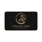 Enso Zen Circle et Bonsai Tree or sur noir