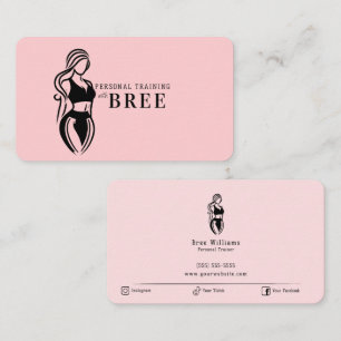 Carte De Visite Entraînement Personnel de Fitness Féminin Minimali