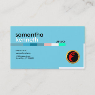 Carte De Visite Entraîneur bleu de la vie d'entraîneur d'éléga