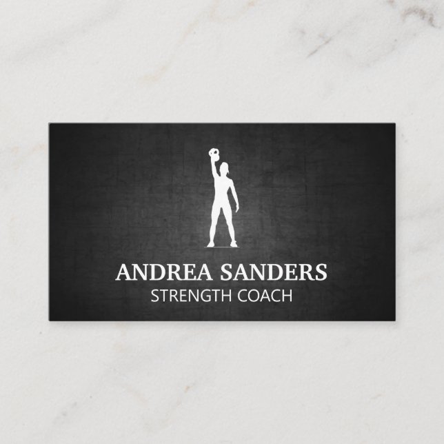 Carte De Visite Entraîneur d'aptitude | Femmes avec Kettle Bell (Devant)
