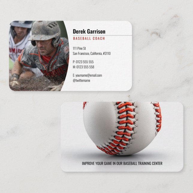 Carte De Visite Entraîneur de baseball | Formateur (Devant / Derrière)