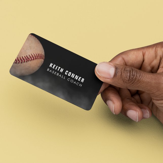 Carte De Visite Entraîneur de baseball instructeur noir  (Créateur téléchargé)