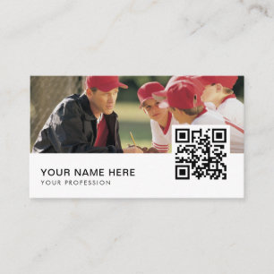 Carte De Visite entraîneur de baseball QR Code