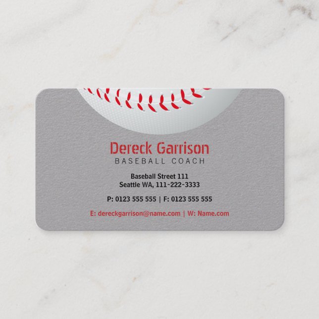 Carte De Visite Entraîneur de baseball | Sport (Devant)