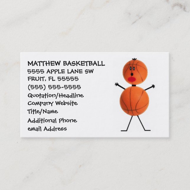 Carte De Visite Entraîneur de basket-ball (Devant)
