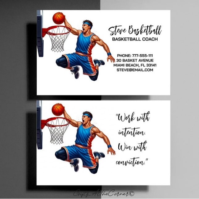 Carte De Visite Entraîneur de Basketball Coach (Créateur téléchargé)