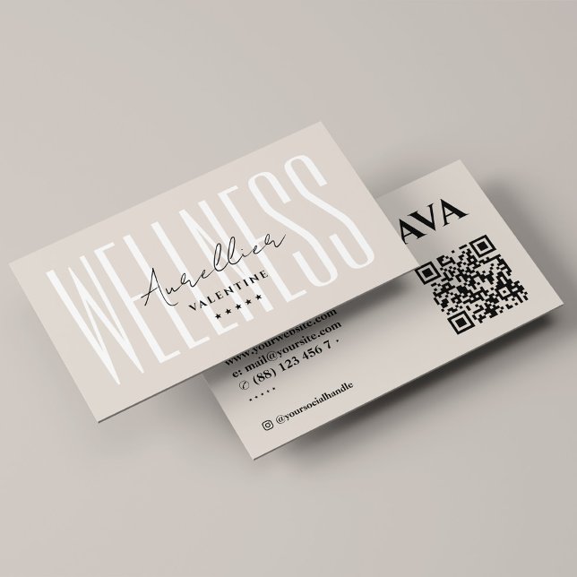 Carte De Visite Entraîneur de bien-être minimal Sable personnel de (Minimal Wellness Coach Personal Trainer Sand Business Card
)