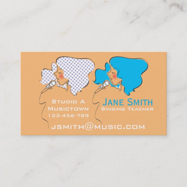 Carte De Visite Entraîneur de chant et Vocal Musique Enseignant fr (Devant)