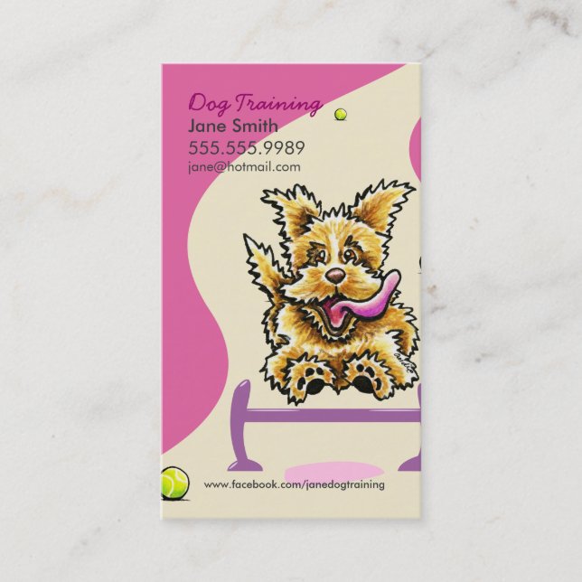 Carte De Visite Entraîneur de chien Entraînement actif Terrier ros (Devant)