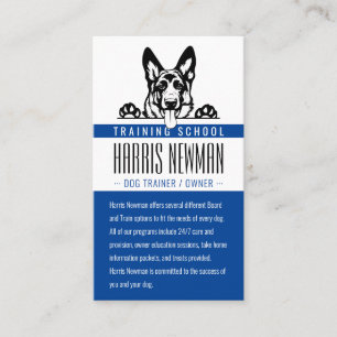 Carte De Visite Entraîneur de chiens   École d'entraînement de chi