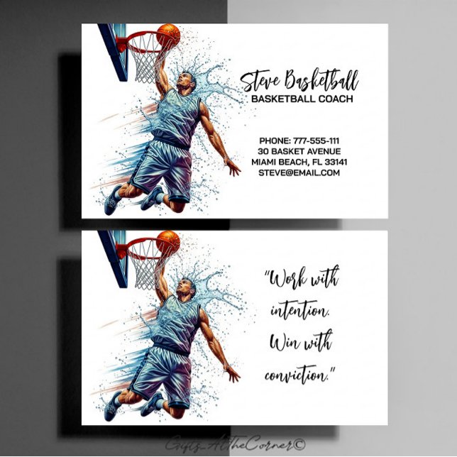 Carte De Visite Entraîneur de coach de basketball (Créateur téléchargé)