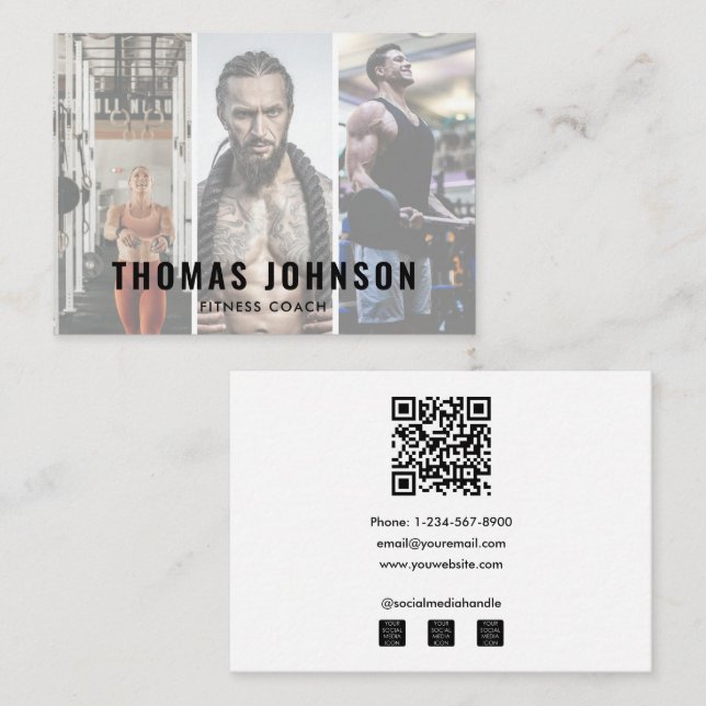Carte De Visite Entraîneur de conditionnement physique professionn (Devant / Derrière)