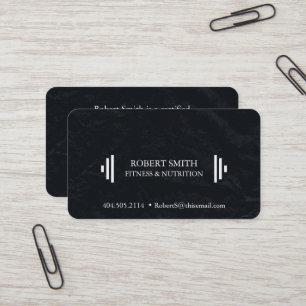 Carte De Visite Entraîneur de fitness chic moderne en noir et blan