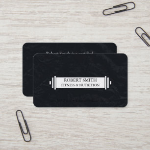 Carte De Visite Entraîneur de fitness chic moderne en noir et blan