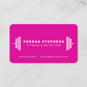 Carte De Visite Entraîneur de fitness moderne brillant magenta ros