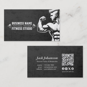 Carte De Visite Entraîneur de fitness personnel Bodybuilding Gym B