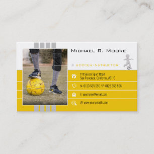 Carte De Visite Entraîneur de football   Cadeaux de sport Jaune