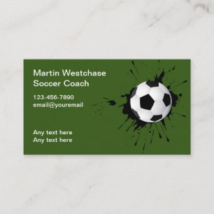 Carte De Visite Entraîneur de football Thème de ballon de football