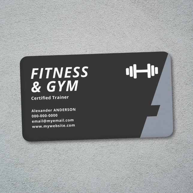 Carte De Visite Entraîneur de forme physique et de gym (Fitness & Gym Trainer Business Card)