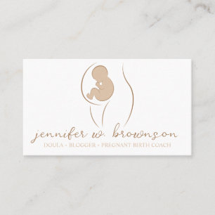 Carte De Visite Entraîneur de naissance Doula avec femme enceinte