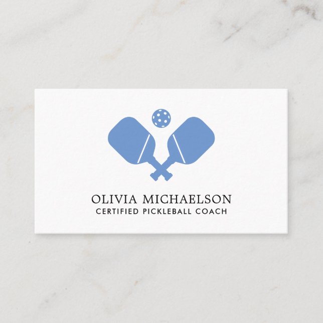 Carte De Visite Entraîneur de Pickleball Pro Simple Moderne (Devant)