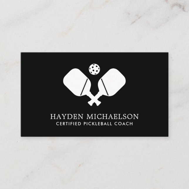Carte De Visite Entraîneur de Pickleball Pro Simple Moderne (Devant)