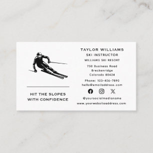 Carte De Visite Entraîneur de ski amusant Instructeur de ski Média