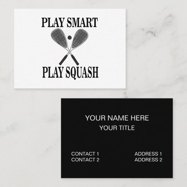 Carte De Visite Entraîneur de squash Coach (Devant / Derrière)