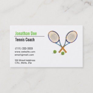 Carte de visite entraîneur de tennis