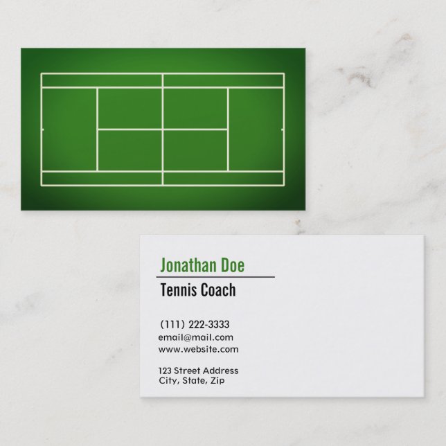 Carte de visite entraîneur de tennis (Devant / Derrière)