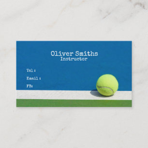 Carte De Visite Entraîneur de tennis avec balle de tennis sur Blu
