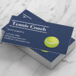 Carte De Visite Entraîneur de tennis Marine bleu minimaliste<br><div class="desc">Carte de visite de l'entraîneur de tennis bleu de la Marine.</div>