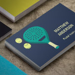 Carte De Visite Entraîneur de tennis Padel Lesons<br><div class="desc">Faites la promotion de vos services en tant qu'instructeur de tennis de padel auprès de ces cartes de visite bilatéraux. Les cartes bleu marine sont illustrées de raquettes et de boules de padel et sont prêtes à être customisées avec votre nom et titre sur l'avant et toutes vos coordonnées sur...</div>