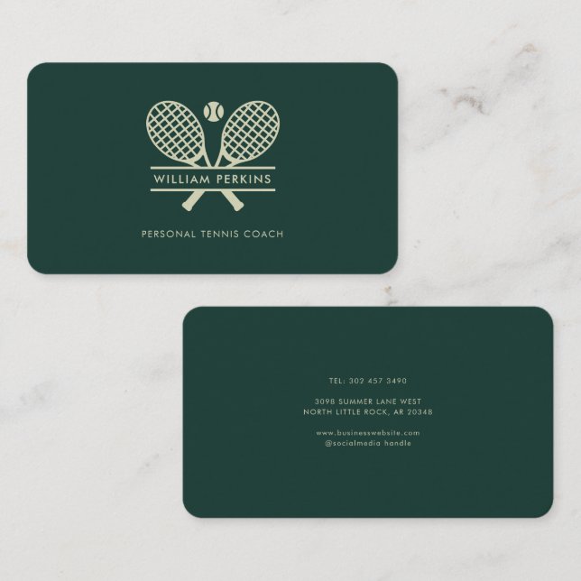 Carte De Visite Entraîneur de tennis professionnel (Devant / Derrière)