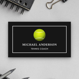 Carte De Visite Entraîneur de tennis professionnel de sport noir m