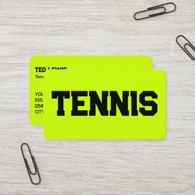 Carte De Visite Entraîneur de tennis QR (Devant/Arrière en situation)