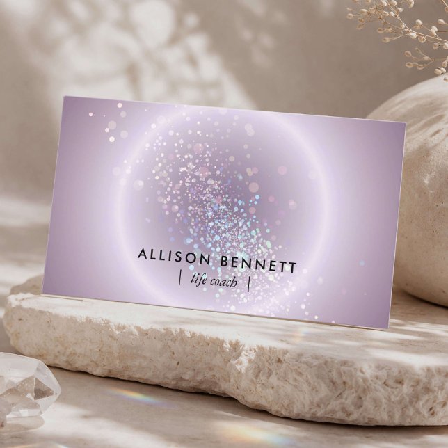 Carte De Visite Entraîneur de vie Celestial Glow Minimal Soft Lave (Créateur téléchargé)