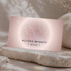 Carte De Visite Entraîneur de vie Rose pâle minimaliste Celestial