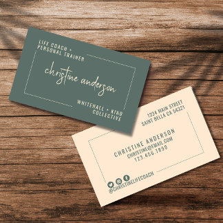 Carte De Visite Entraîneur de vie simple moderne Entraîneur person